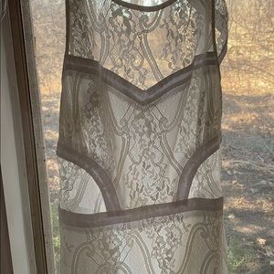 White lace midi dress